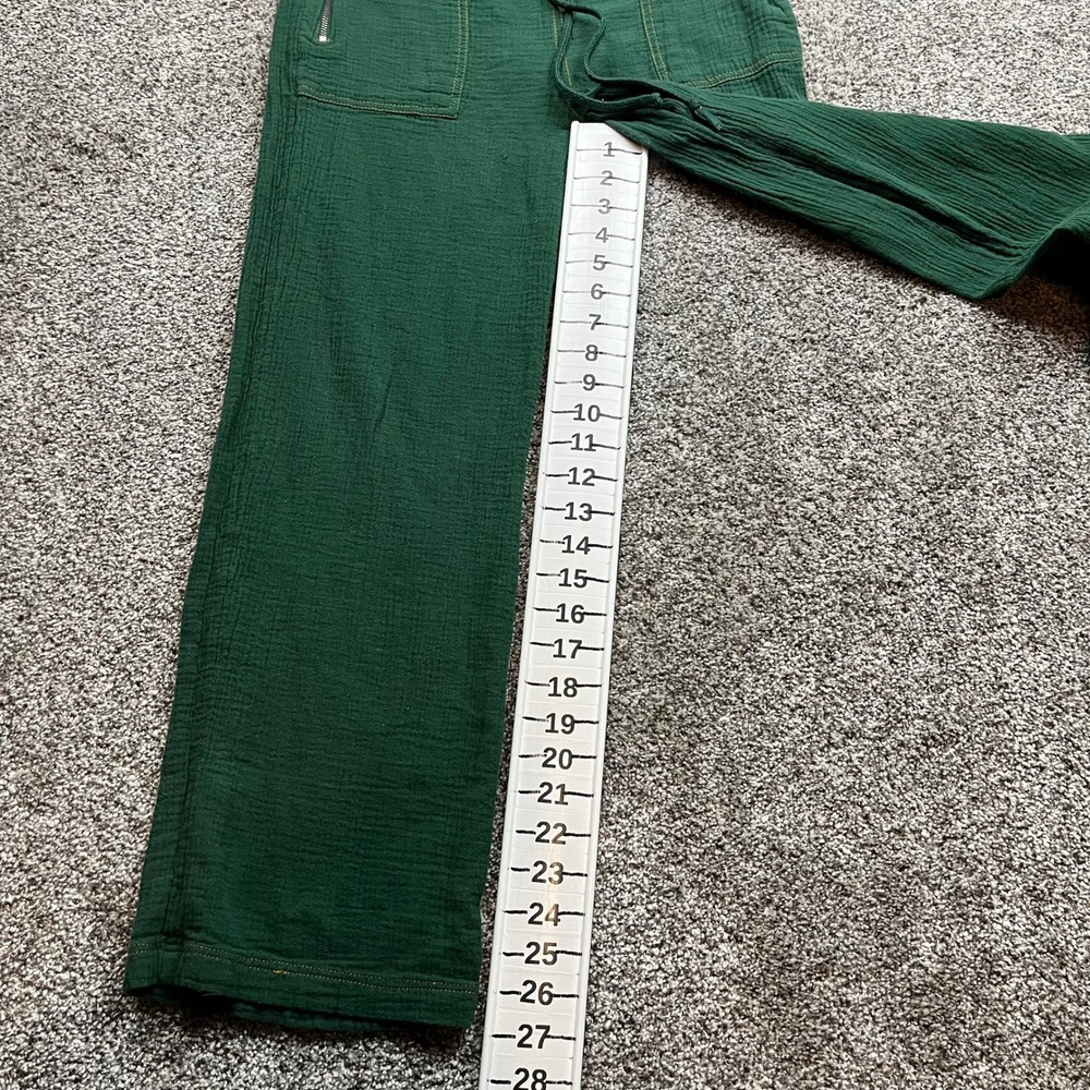 Urban Outfitters Jumpsuit Womens XS Green Gauze Wide Leg Overalls relaxed Boho - Picture 4 of 10